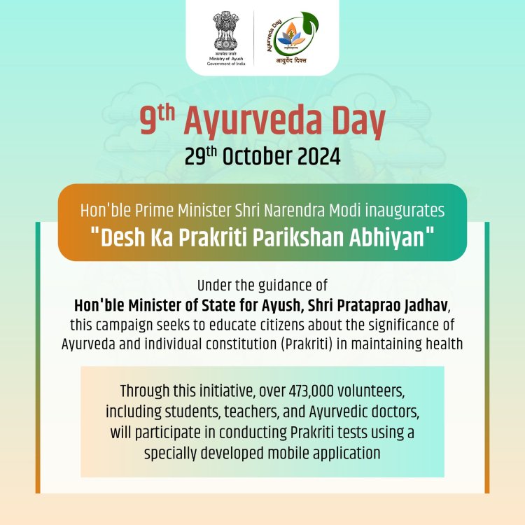 Desh Ka Prakriti Parikshan Abhiyan.' The campaign seeks to educate citizens about the significance of Ayurveda and individual constitution (Prakriti) in maintaining health